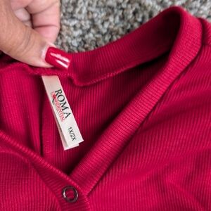 Roma Scarlet Ribbed Blouse